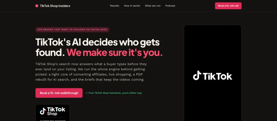 Client website (TikTok Shop growth agency)